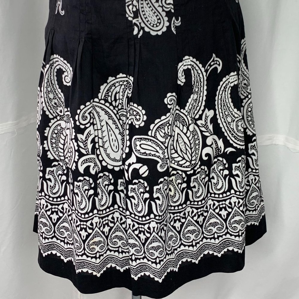 Ann Taylor Paisley Midi Skirt Size 12 Black/White NWOT - Picture 6 of 9